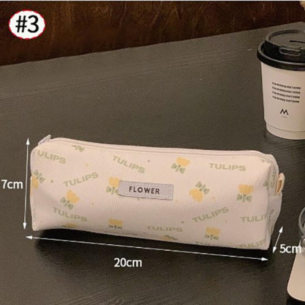 WAPKTY Hộp Bút Túi Đựng Bút Chì Sức Chứa Lớn Hình Hoa tulip Bằng Vải Nhung + polyester + Hoa tulip Chống Bẩn Cho Học Sinh