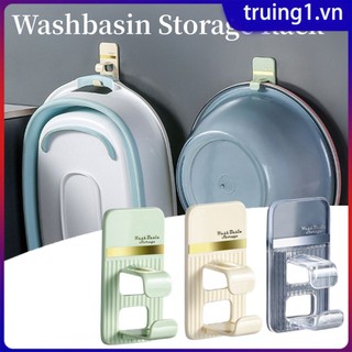 Punch-free dính chậu rửa giá tiết kiệm không gian treo tường phòng tắm lưu vực móc keo có giá để đồ truing1