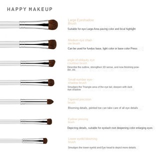 HAPPY MAKEUP Bộ cọ phấn mắt lông siêu mềm