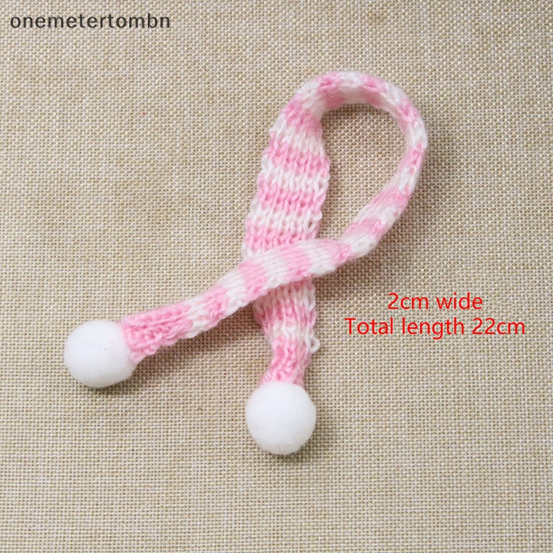 Set 2 Mũ Giáng Sinh mini Kèm Khăn Choàng Cổ Dệt Kim Cho Búp Bê bn