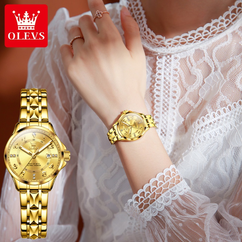 OLEVS2910 OLEVS Đồng hồ thương hiệu Niche Quà tặng ngày lễ tình nhân Đồng hồ thạch anh điện tử Đồng 