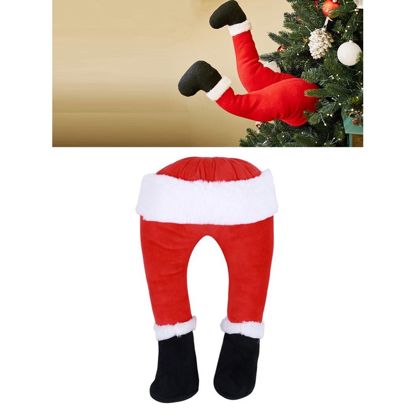 Elf Body Christmas Tree Decoration Santa Legs Plush Legs Stuck Tree Topper Decor