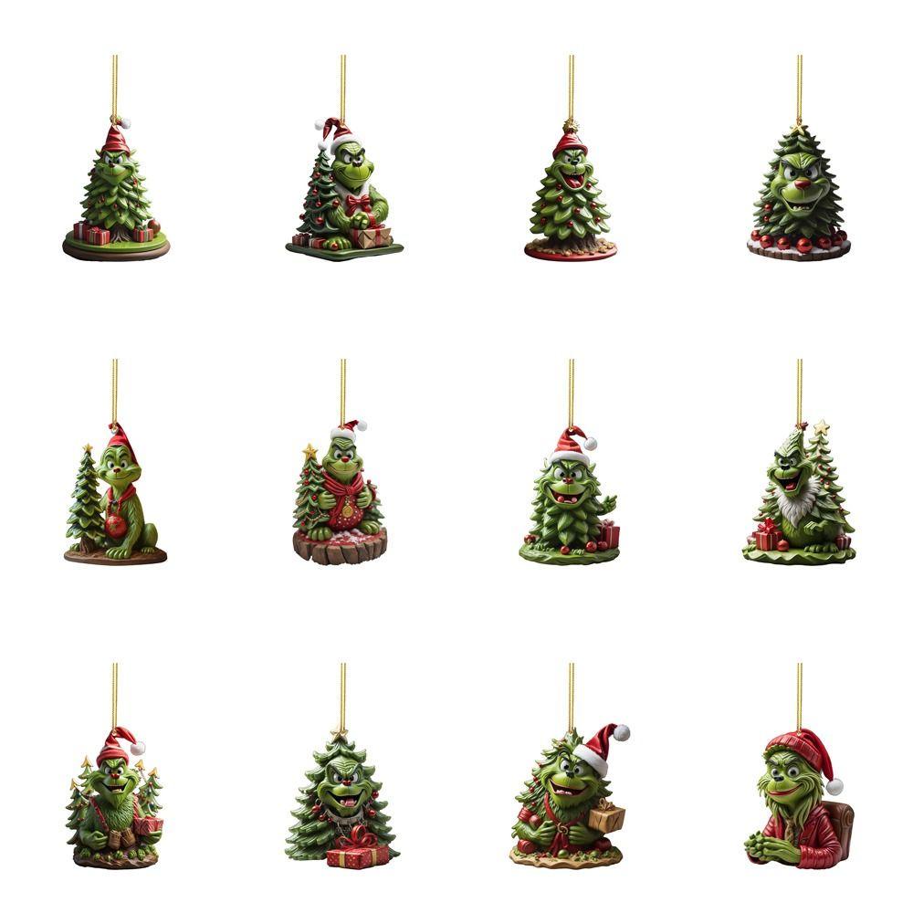 Vanes1 Phụ Kiện Trang Trí Xe Hơi Hình Mèo Hoạt Hình Bằng acrylic Trọng Lượng Nhẹ Màu Xanh Lá