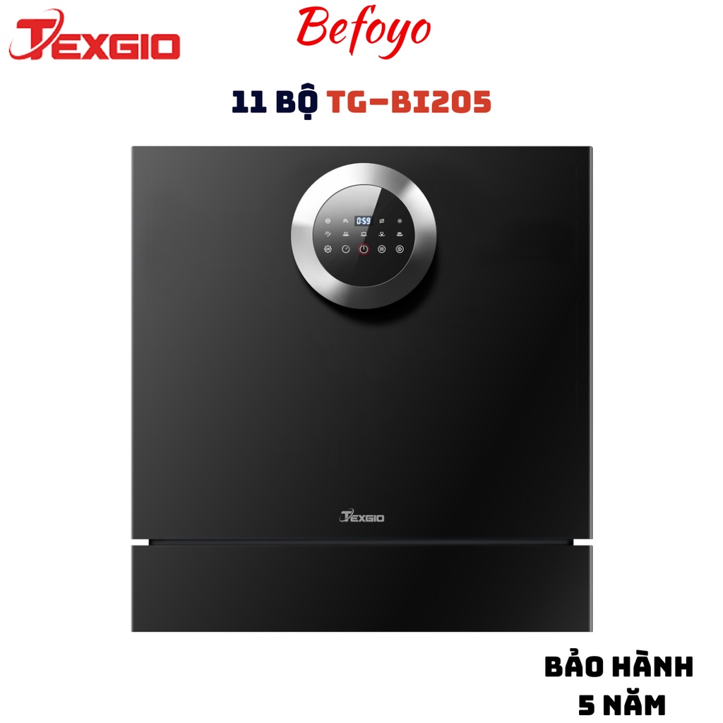 Máy Rửa Bát 11 bộ Texgio TG–BI205, Sấy Khô Khí Nóng Diệt Khuẩn 99,999% Siêu Sạch, Hàng Chính Hãng