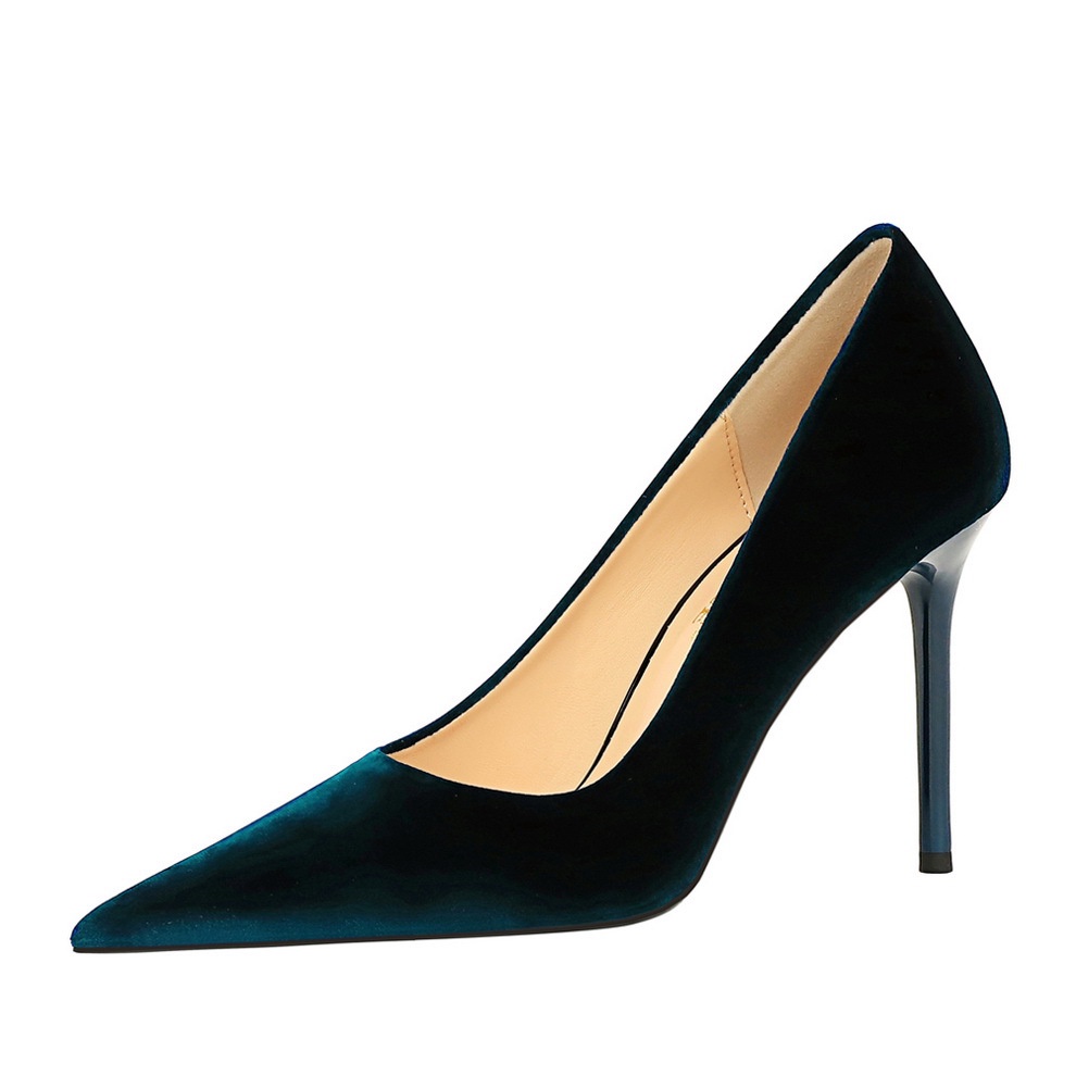 Bigtree Giày Cao Gót 9.5cm Da Lộn Mũi Nhọn Thời Trang Cho Nữ