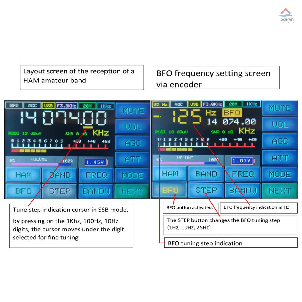Ats-25 Bộ Nhận Tín Hiệu Radio si4732 chip Màn Hình Cảm Ứng 2.8-inch Có Chức Năng Tìm Kiếm Tần Số dsp 2000mah