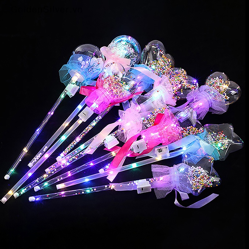 1 Que Phát Sáng Màu Vàng Bạc Hình Ngôi Sao / Trái Tim / Bướm / Ngôi Sao Dùng Hóa Trang