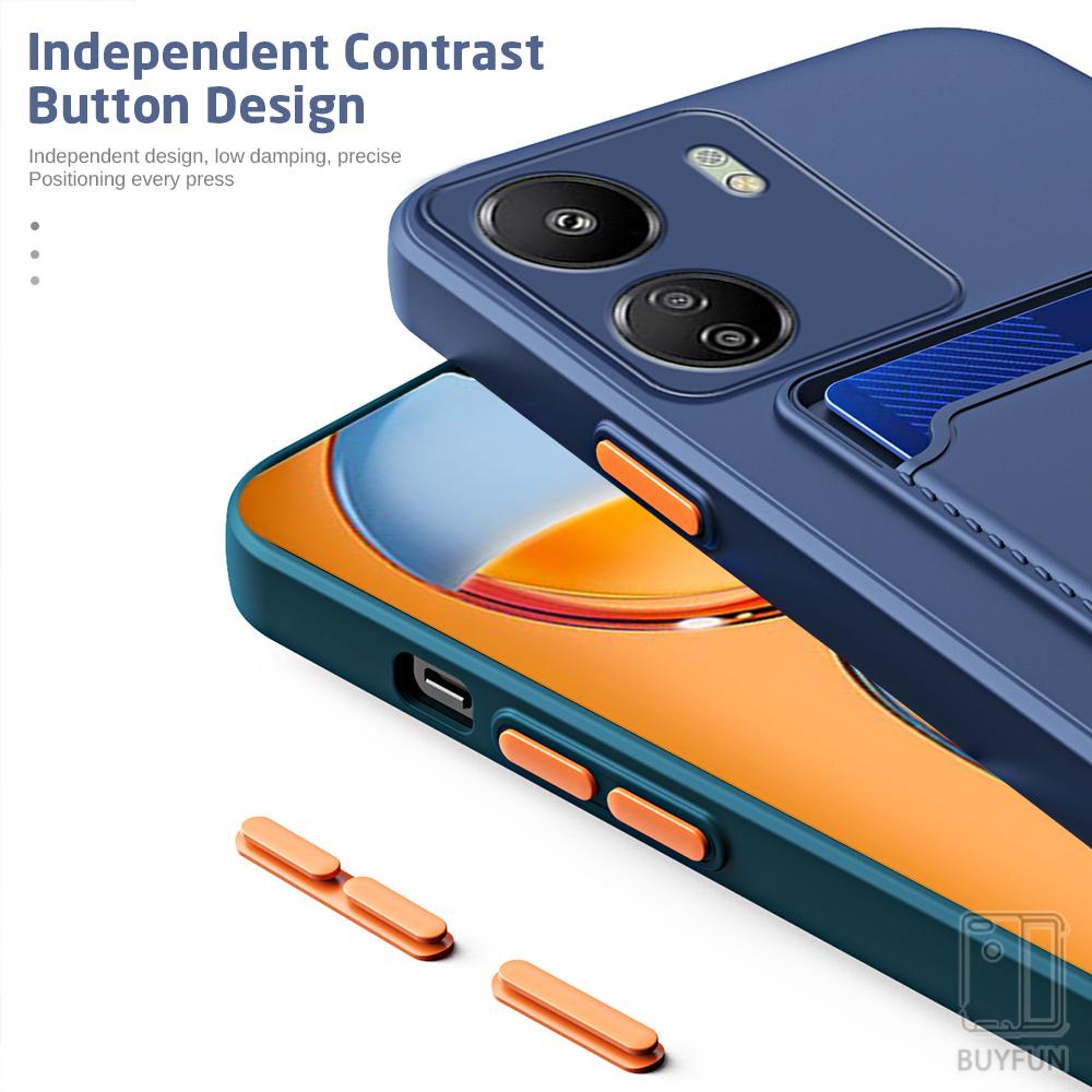 For Redmi 13C 6.74" 23100RN82L Case Square Card Slot Holder Cover For Xiaomi Poco C65 c13 65c 4G Soft Shockproof Cover
