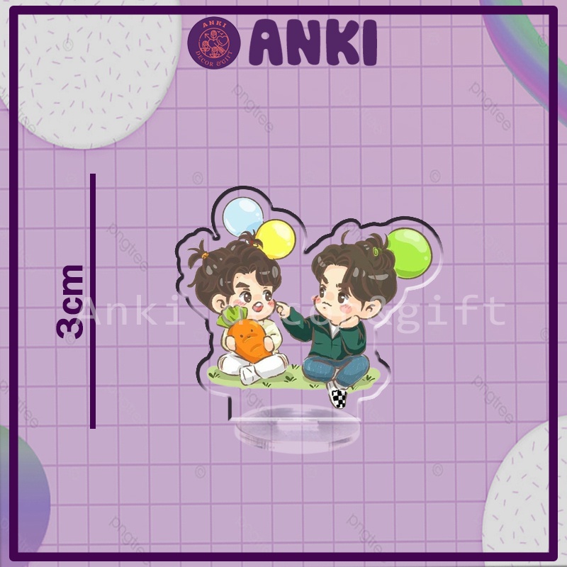 Standee BRIGHTWIN mini, mica trong suốt, standee chibi dễ thương, quà tặng sinh nhật, trưng bày, trang trí