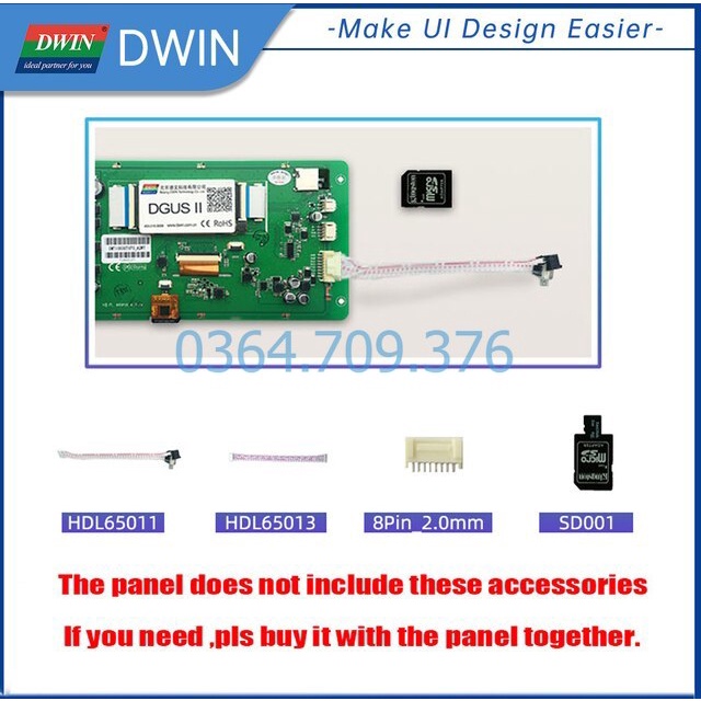 Dwin 7 inch 800*480 LCD module aiot LCM công nghiệp HMI UART TFT hiển thị video màn hình Arduino hiển thị cho kios