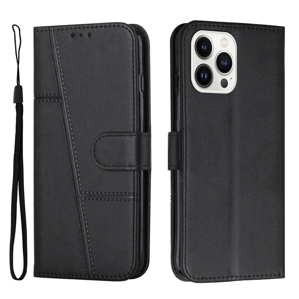 Cho iphone 13 pro max 13pro 13mini 12 pro max 12pro 12mini Bao Da Điện Thoại Dạng Ví Nắp Lật Nam Châm Có Ngăn Đựng Thẻ Và Dây Đeo