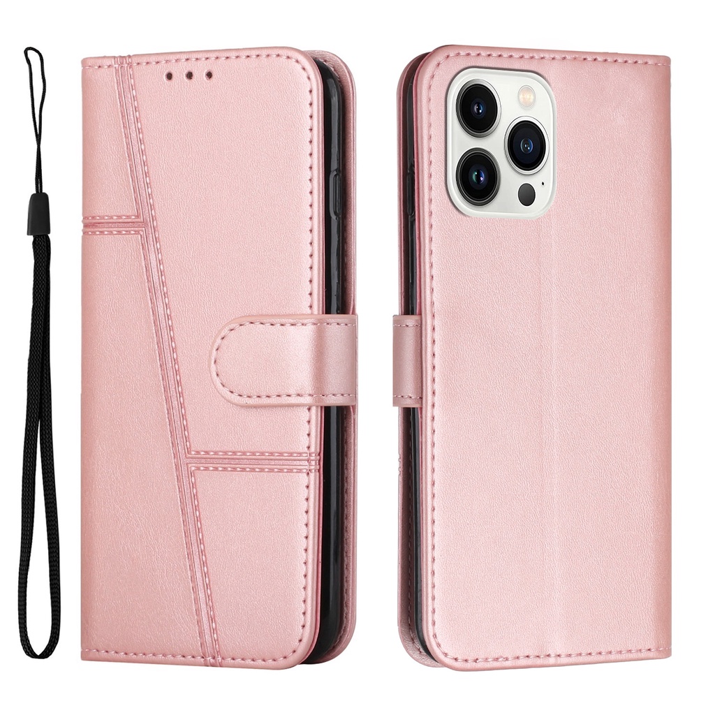 Cho iphone 13 pro max 13pro 13mini 12 pro max 12pro 12mini Bao Da Điện Thoại Dạng Ví Nắp Lật Nam Châm Có Ngăn Đựng Thẻ Và Dây Đeo