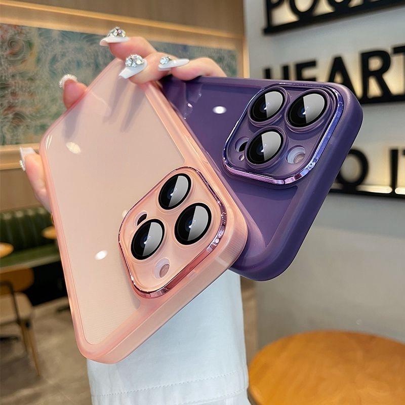 Ốp Điện Thoại Kính Cường Lực Viền silicone Mềm Cho iphone 7 8 plus xr xs max 11 12 13 14 15 pro max 14 15 plus