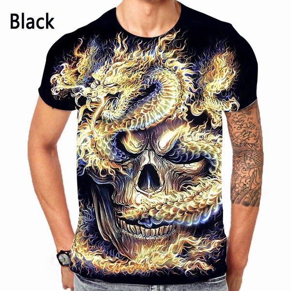 Áo Thun In Hình Rồng 3d Thời Trang Mùa Hè Giản Dị Dành Cho Nam
