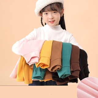 Áo sơ mi vải nhung cổ cao phong cách đức thời trang thu đông cho bé gái