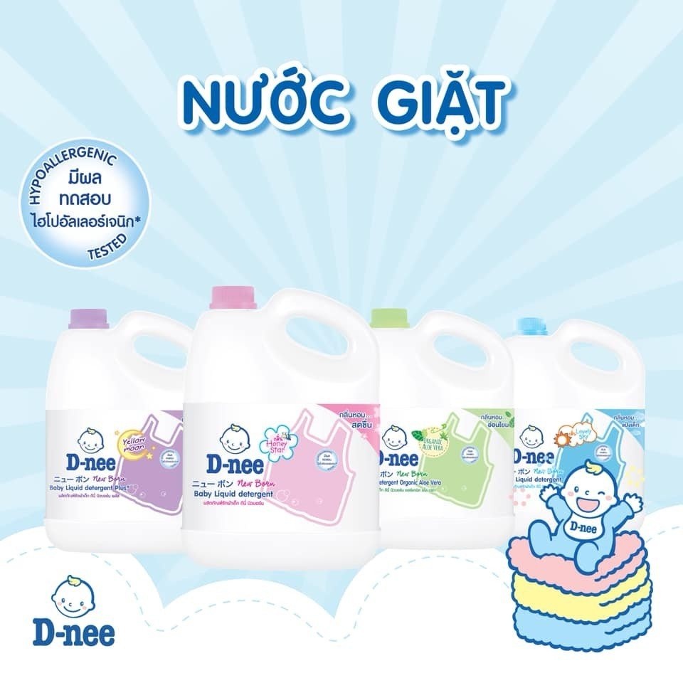 Nước Giặt Dnee 3L Chính Hãng - Nước Giặt Thái Có Tem Đại Thịnh An Toàn Cho Da - Nước Xả Cho Bé ! .