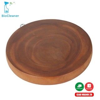 Thớt gỗ me tự nhiên hình tròn, Thớt gỗ tự nhiên me sừn cao cấp đường kính 25cm