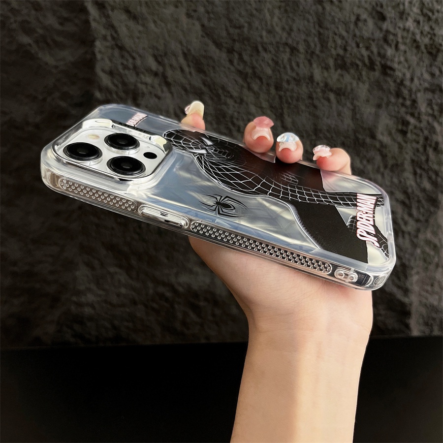 Ốp Điện Thoại Cứng Mạ Điện Hình Người Nhện Cho iPhone 15 Pro Max iPhone 14 Pro Max iPhone 13 Pro Max iPhone 12 Pro Max