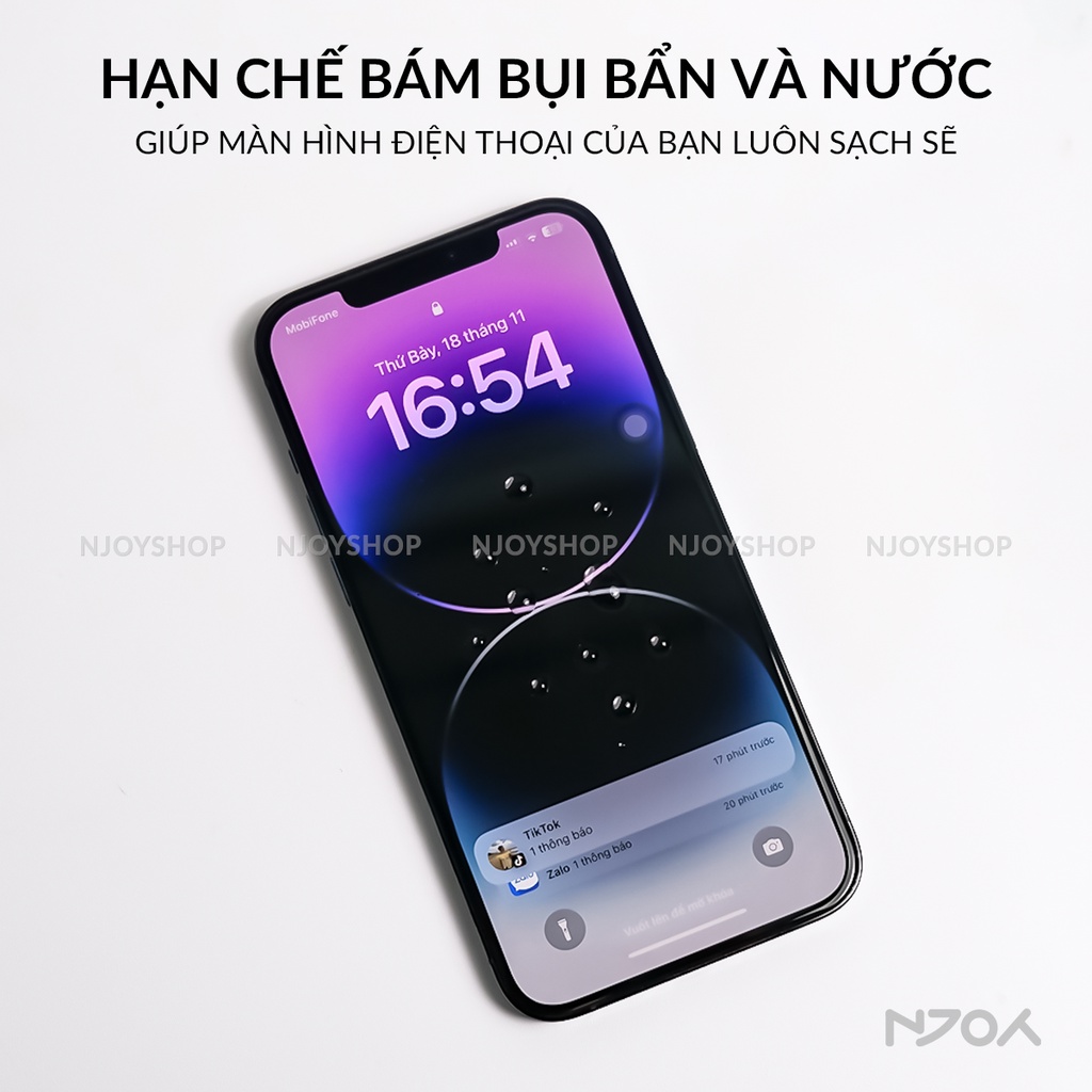 Kính Cường Lực Hỗ Trợ Khung Tự Dán Chống Bụi Bóng Khí 100% Cho Điện Thoại IP11 12 13 14 15 Pro Max X Xs Xsmax Njoyshop