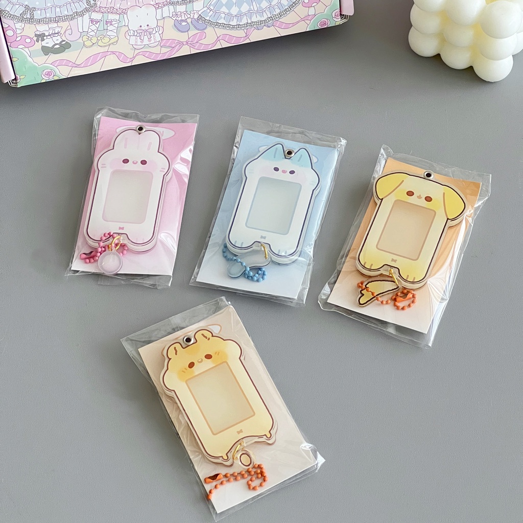 Móc Khóa Hình Động Vật Hoạt Hình one inch Bằng acrylic