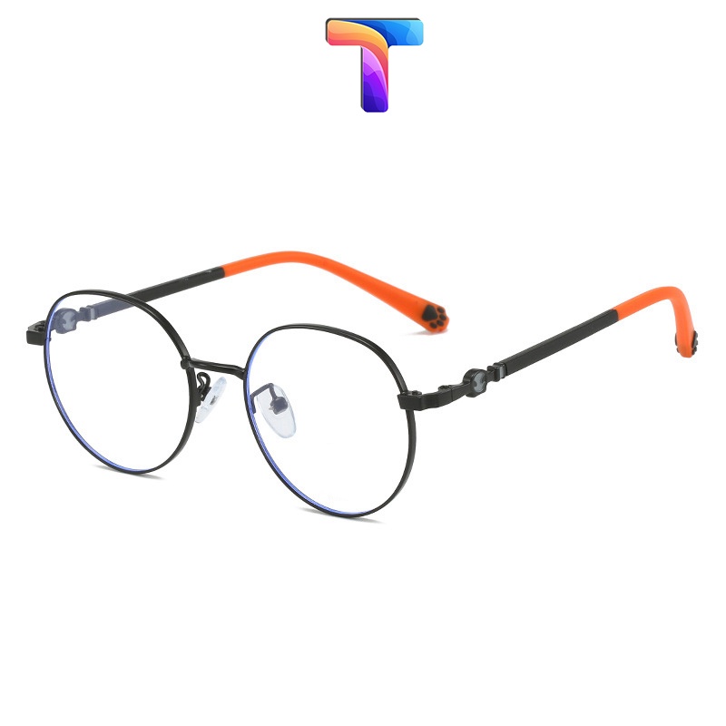 Kính chống ánh sáng xanh trẻ em trai gái kim loại tròn 6036