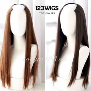 123wigs - tóc giả phím kẹp chữ u thẳng dài 35cm/50cm/60cm su1002