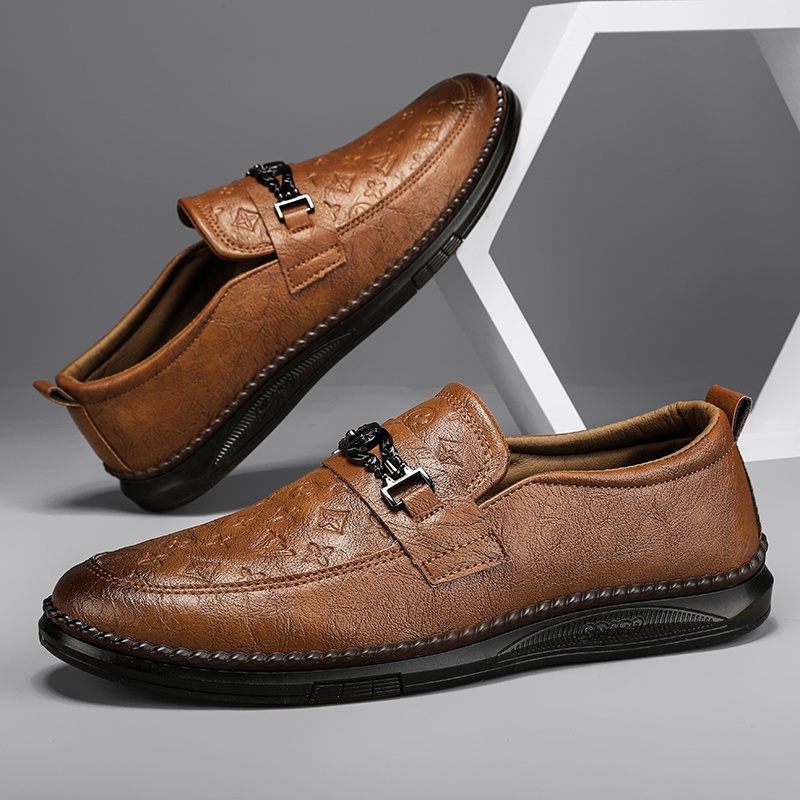 Giày Lười Da Phong Cách retro Thời Trang Cho Nam