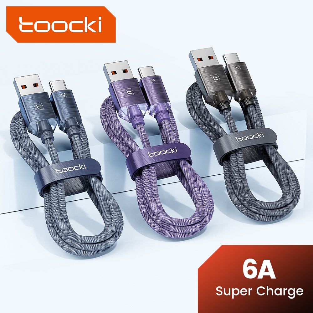 Toocki Cáp Sạc Nhanh 6a 6a usb Sang type c / l qc4.0 100w Bằng Nhôm Pha Lê
