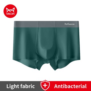 Miiow Quần Lót boxer Lụa Trơn Thoáng Khí Chống Vi Khuẩn Cho Nam