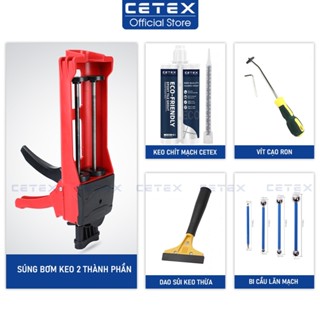  Combo bộ dụng cụ và keo chà ron epoxy keo chít mạch 2 thành phần Cetex chống thấm bám bẩn nấm mốc 