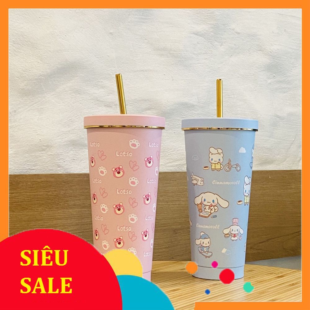 Ly Giữ Nhiệt Gấu Dâu Lotso Melli Hotrend 2023 Dễ Thương Dung Tích 750ml Chất Liệu Inox 30