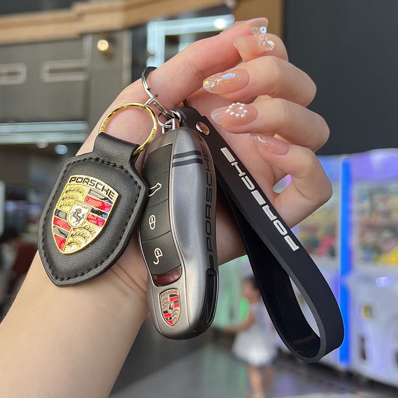 Vỏ Bảo Vệ Chìa Khóa Xe Hơi porsche macan cayenne 718 cayman Màu Đen Nhám Ốp