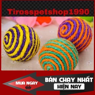 Đồ chơi quả bóng đan dây thừng cho mèo cưng ❤️