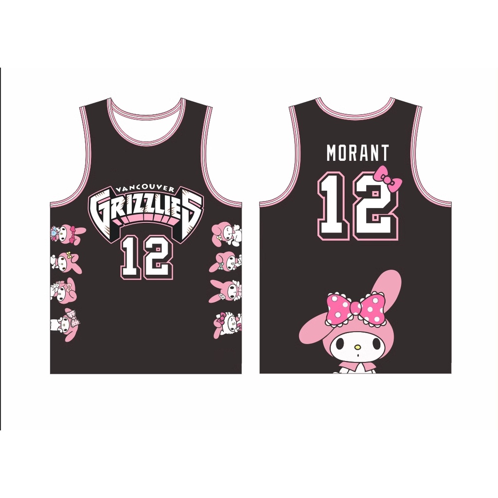 Bộ Đồng Phục Bóng Rổ Thoáng Khí Họa Tiết Hoạt Hình melody Xinh Xắn Lưng