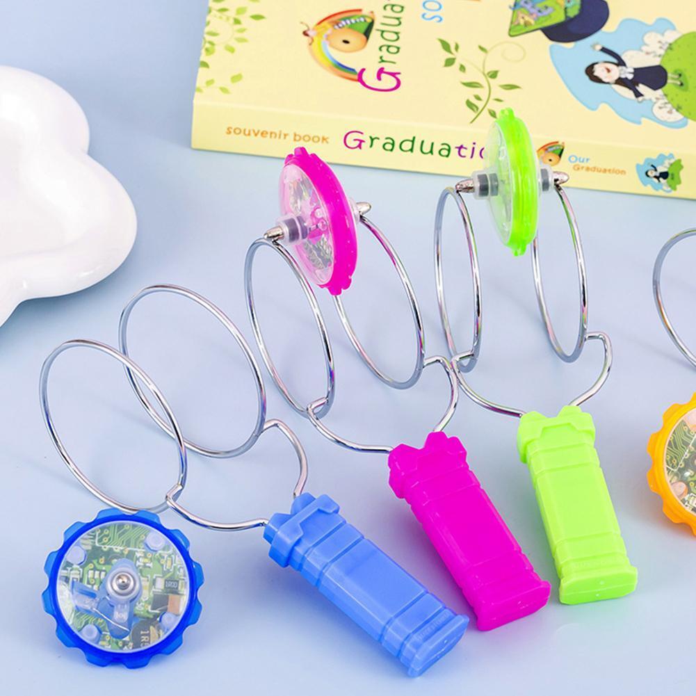 Magic Flying Gyro Colorful Lights Magnetic rotating Glow Gyro Toys Magnet Bayblade Spinning Top  Color Random