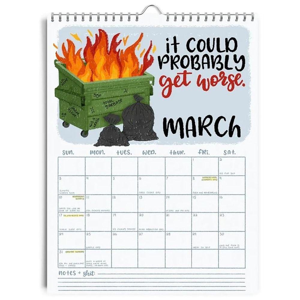 KUNHEV Lịch Giấy 2024 Treo Tường Trang Trí In Chữ we go again