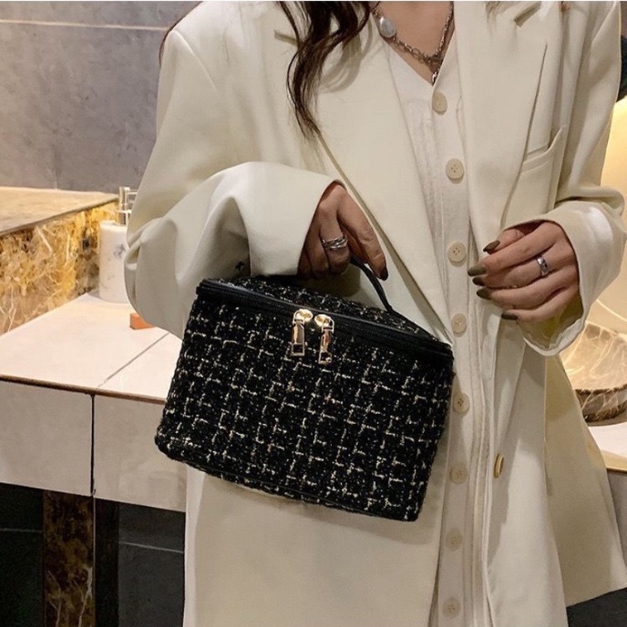 Túi Đựng Mỹ Phẩm Đan Len Chống Ẩm Không Thấm Nước Tiện Dụng