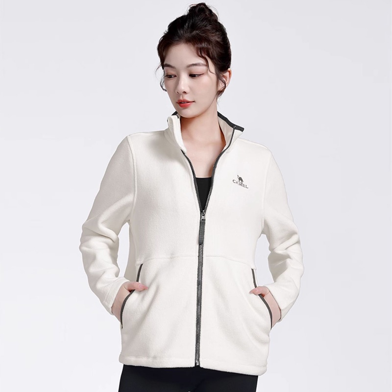 CAMEL SPORTS Áo Khoác Thể Thao Dài Tay Đệm Lông Cừu Dày Dặn Thời Trang Cho Nữ