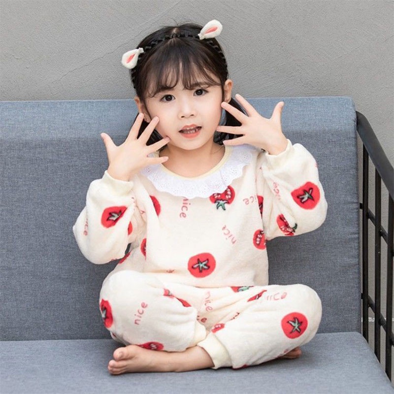 Annie Bộ Đồ Ngủ Bằng Nhung flannel Thời Trang Dành Cho Trẻ Nhỏ