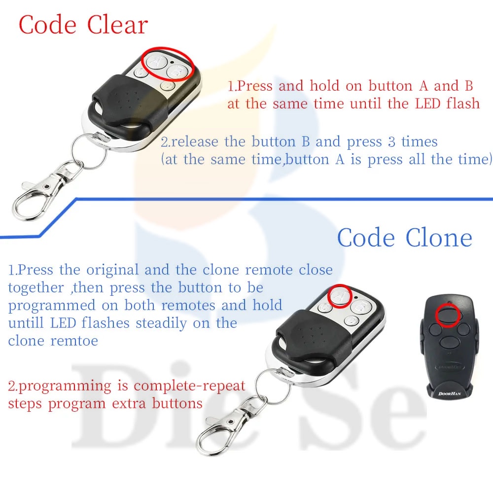 Diese Thiết Bị Điều Khiển Từ Xa 4 Kênh 433mhz Cho Cửa Xe Hơi