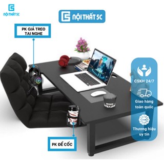 Bàn Làm Việc, Bàn Gaming Gấp Gọn Nội Thất 5C BH-015G Ngồi Bệt, Chân Sắt Hộp To 4x4cm, Sơn Tĩnh Điện, Mặt Gỗ Dày 15mm