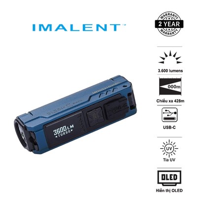 Đèn pin EDC IMALENT BL50 tia UV 365nm sáng 3.600 lumen chiếu xa 428m pin liền thân 3000mAh sạc USB-C