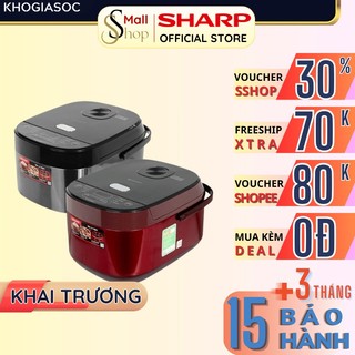 Nồi cơm điện tử sharp 1.8l 790w chính hãng lòng nồi dày 2.2mm giữ ấm lâu ks-com194ev-bk/rd - sshop official