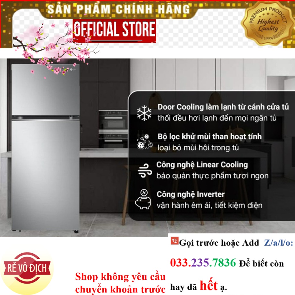 {Mới} Tủ Lạnh LG Smart Inverter 335 Lít GN-M332PS |