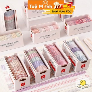 Bộ 6 washi tape nhiều cỡ, tập băng dính washi trang trí sổ tay, take note WA05 vpptueminh