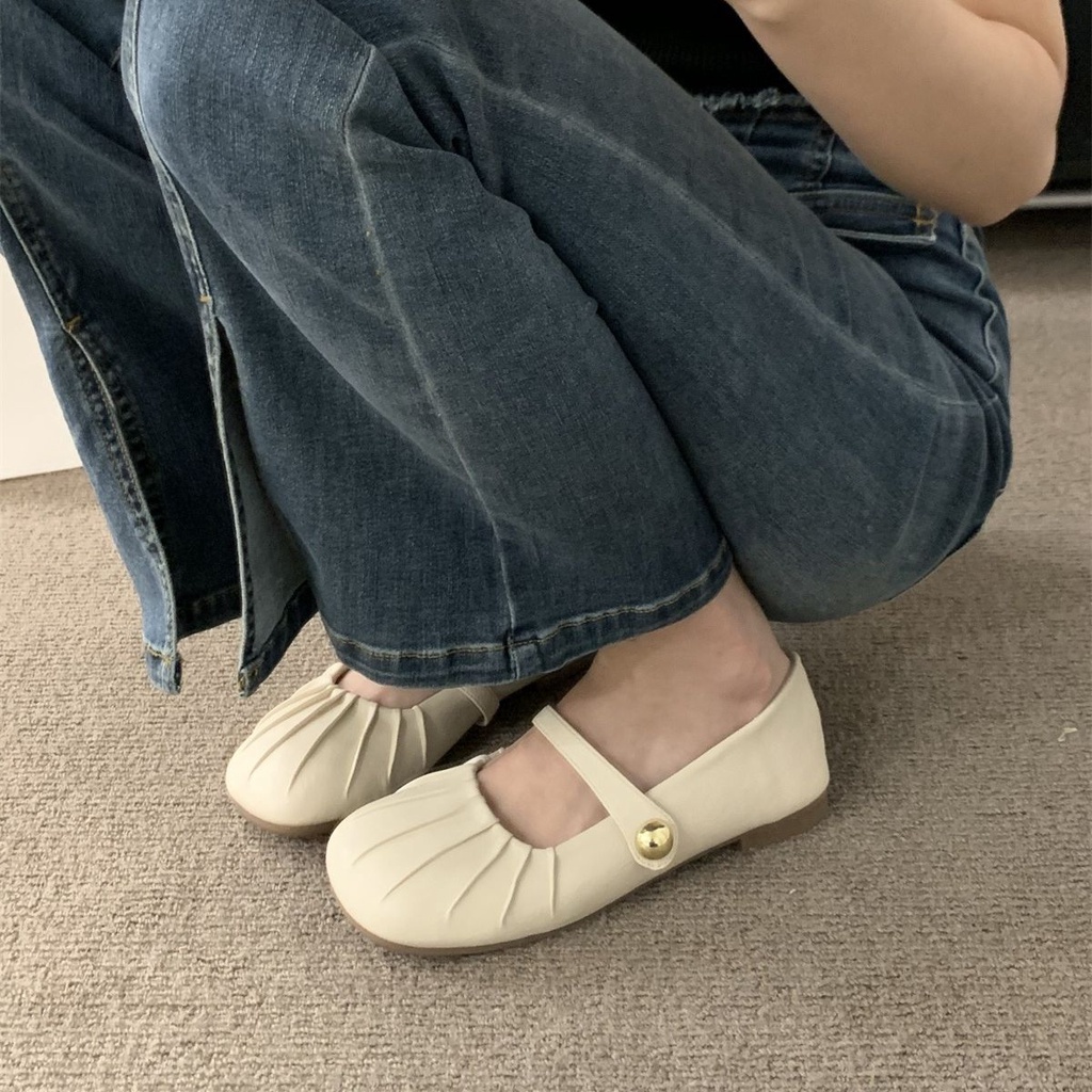 Mary jane Giày Búp Bê Da Đế Mềm Êm Chân Hợp Thời Trang