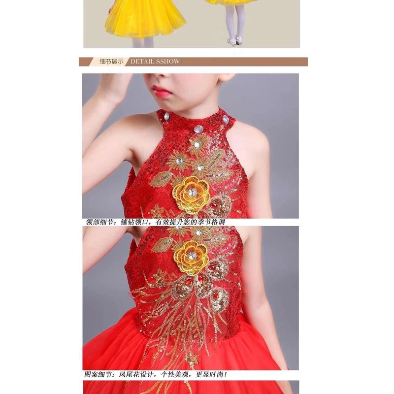 Đầm Biểu Diễn Múa pettiskirt Đính Kim Sa Lấp Lánh Cho Bé Gái