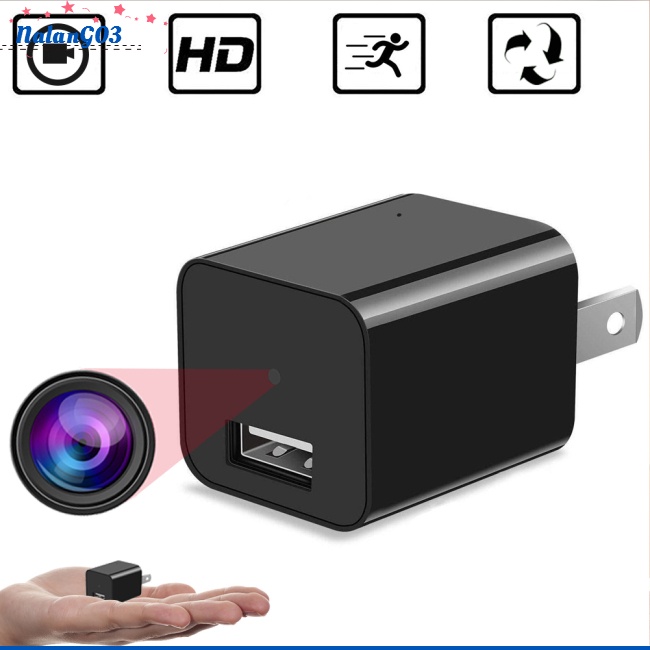Máy Quay An Ninh mini hd 1080p Gắn Tường Có Cổng Sạc usb