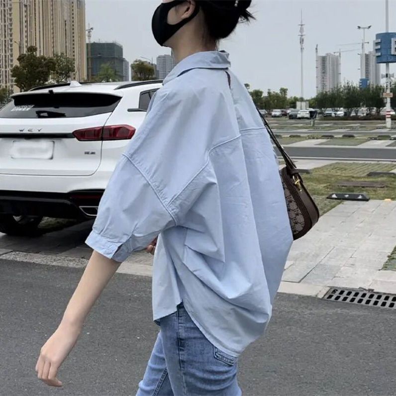 Cozok Áo Sơ Mi Dáng Rộng Khoét Lưng Phong Cách Hàn Quốc Giản Dị