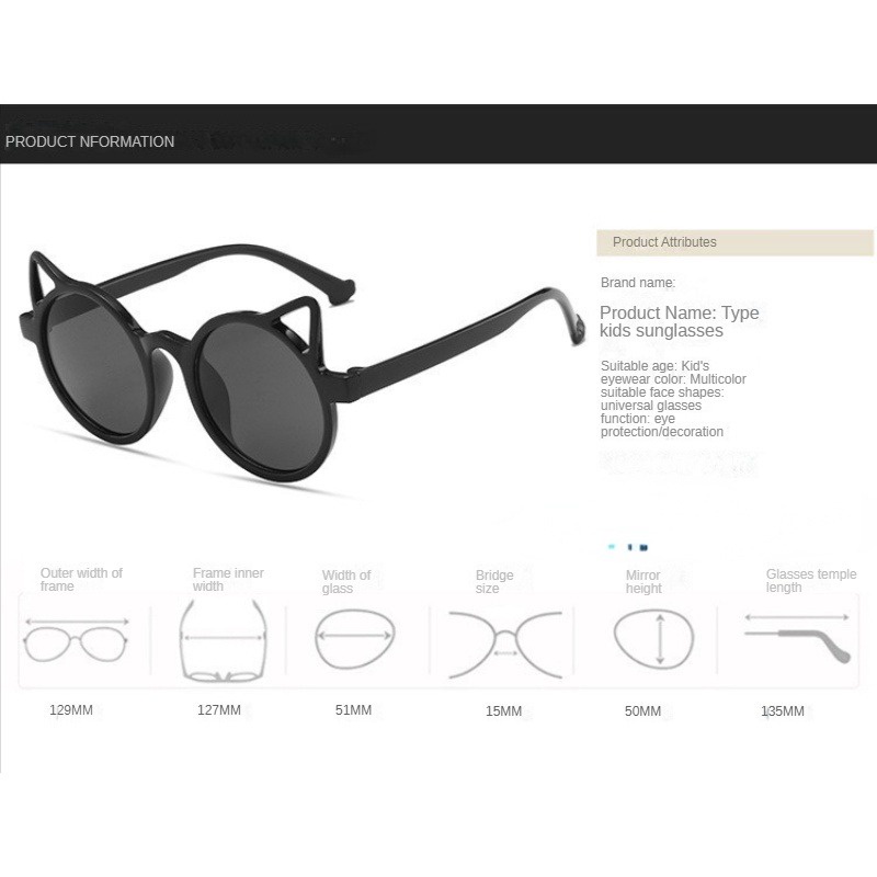 Kính Mát Phân Cực Chống Tia uv Hình Mèo Thời Trang Cho Bé